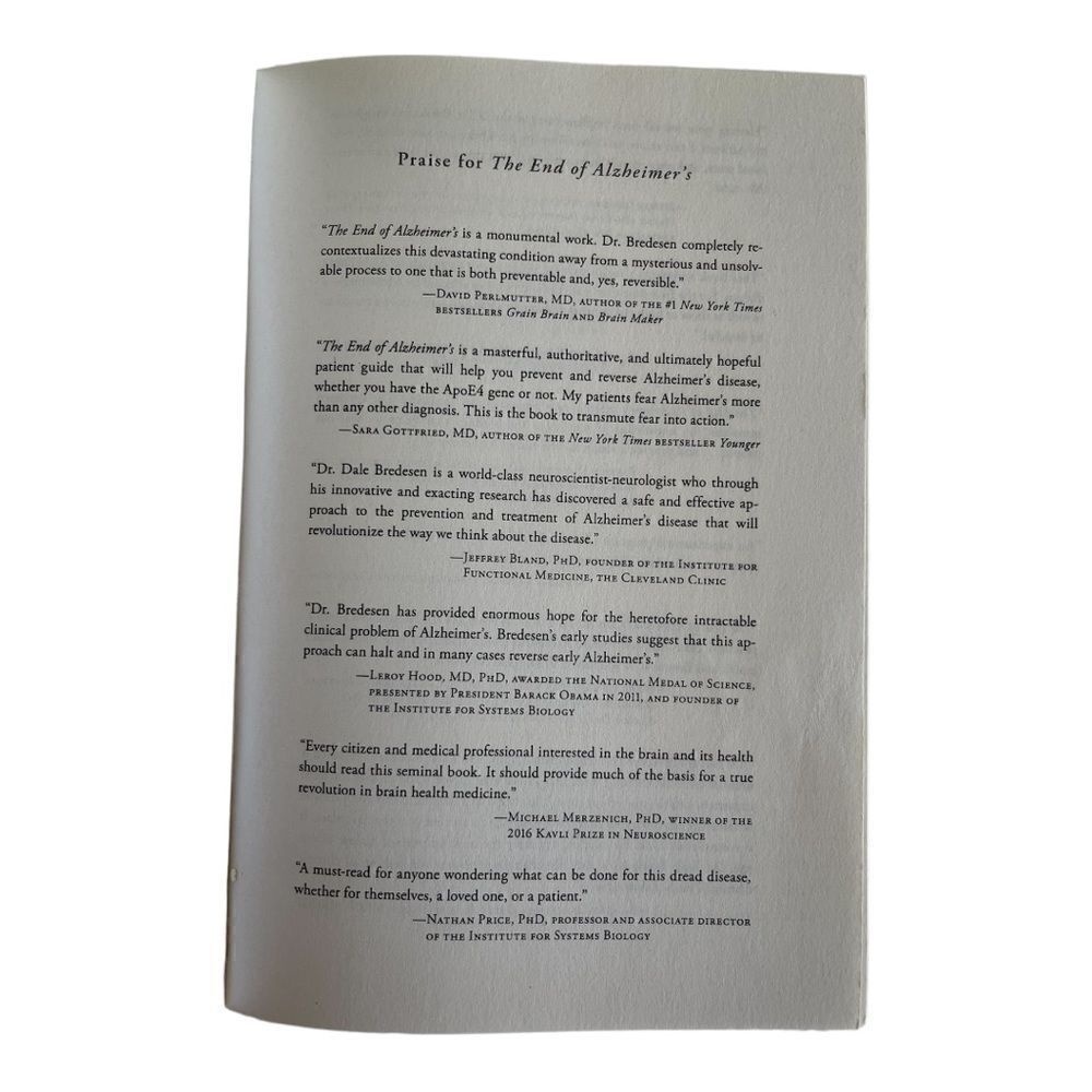 The End of Alzheimers book, Dale E Bredesen, Preventing Reversing Cognitive - Picture 3 of 4